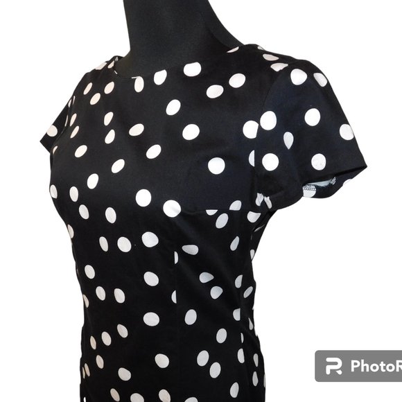 Shabby Apple Black Polka Dot Dress Size 6 - Picture 6 of 9
